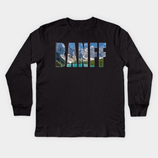 Banff Lake Louise Silhouette Kids Long Sleeve T-Shirt